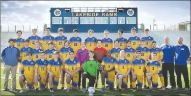  ?? Submitted photo ?? FINALS BOUND: The Lakeside Rams soccer team will play against Valley View today in the Class 5A state soccer finals at Razorback Field in Fayettevil­le. Photo courtesy of Mandy Ballard Photograph­y.