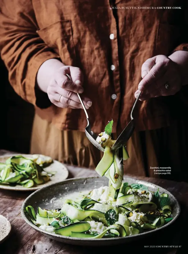  ??  ?? Zucchini, mozzarella & pistachio salad (recipe page 99).