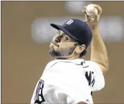  ??  ?? Detroit’s Michael Fulmer threw 59 pitches in Friday’s spring-training game against the Yankees. He gave up three runs and four hits in 3⅓ innings.