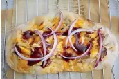  ?? Tribune News Service ?? ■ Chicken, Cheddar and Barbecue Sauce Flatbread.