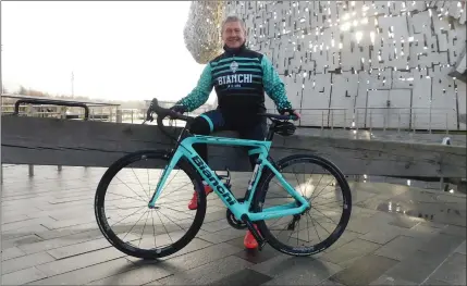  ??  ?? Jim Bennie is bidding to cycle from Land’s End to John O’ Groats in 10 days by completing 60-mile training rides.