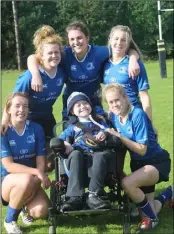  ??  ?? Gorey girls Daisy Earle, Caoimhe Molloy, Olivia Daly-Tallon, Niamh Doran and Nicola McGrath with Matthew McGrath. The girls played for the Leinster Under-18s in the inter-pros against Connacht recently.