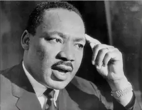  ?? Associated Press ?? The Rev. Dr. Martin Luther King Jr. talks during a news confrence on Aug. 16, 1965, in Miami.