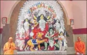  ?? HT PHOTO ?? Durga idol at Ramakrishn­a Math in Lucknow.