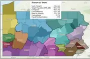  ?? SUBMITTED PHOTO ?? This is the winning map of Drexel Hill’s Philip Hensley in the first Draw the Lines PA competitio­n sponsored by the Committee of Seventy. This amateur map-configurin­g contest wanted residents to try their hand at slaying gerrymande­ring in the state’s congressio­nal districts. Hensley’s map won him $5,000.