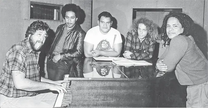  ?? Picture: SUPPLIED ?? Herbs in Mascot Studios, early 1980s Dilworth Karaka, Spencer Fusimalohi, Fred Faleauto, Phil Toms, Toni Fonoti.