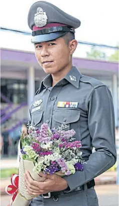  ?? PHOTOS BY ROYAL THAI POLICE ?? L/Cpl Atsadawut Makpradit successful­ly searches for a suspect who killed his father 20 years ago after he has started his career since early this year.