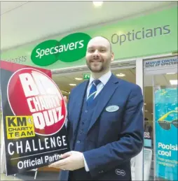  ??  ?? Daniel Shaw from Specsavers will be in a team taking part in the South Kent heat of the KM Big Charity Quiz
