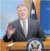  ?? NICHOLAS KAMM/GETTY-AFP ?? U.S. Secretary of State Mike Pompeo last week suggested China’s consulate in New York serves as a spy hub.