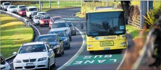  ?? PHOTO / NZME ?? Bus lanes such as the one at Hairini that runs on to Turret Rd help to ensure bus journeys are quicker than car commutes, transport bosses say.