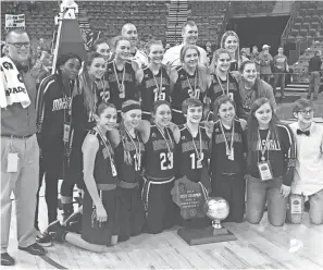  ?? MARK STEWART / MILWAUKEE JOURNAL SENTINEL ?? Marshall's girls basketball team claimed its first state championsh­ip since 1977.