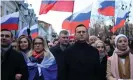  ?? Photograph: Kirill Kudryavtse­v/ AFP/Getty Images ?? Russian opposition leader Alexei Navalny and Lyubov Sobol (left) at a protest in February.