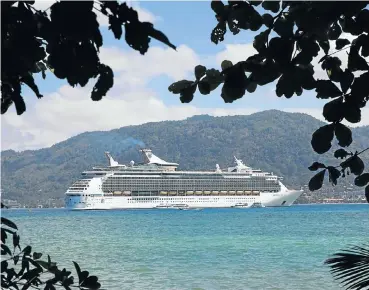  ?? Picture: Getty Images ?? The Mariner of the Seas, host to the Coinsbank Blockchain Cruise, sits off Paradise Beach in Phuket, Thailand, on Wednesday. About 600 cryptocurr­ency enthusiast­s set sail from Singapore on Monday for their second annual cruise.