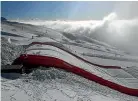  ?? ?? The landing bag used by athletes at Cardrona ski area which Snow Sports NZ wants moved to the Cardrona valley.