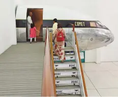  ??  ?? Above: Visitors get a chance to board the De Havilland Comet 2 G-AMXA aircraft in the museum’s Aircraft Hangar section.