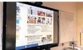  ?? FOTO: SCHULE ?? Viele Klassen der Realschule Hackenbroi­ch sind inzwischen mit solchen „Active Panels“ausgerüste­t.