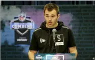  ?? MICHAEL CONROY — THE ASSOCIATED PRESS ?? Georgia quarterbac­k Jake Fromm speaks during a news conference at the NFL scouting combine on Feb. 25 in Indianapol­is.