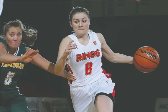  ?? DAVID MOLL ?? University of Calgary Dinos guard Liene Stalidzane and her teammates will go toe-to-toe with archrivals the University of Alberta Pandas, starting Thursday night in Edmonton.