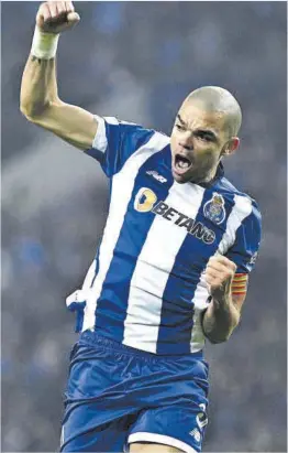  ?? Fernando Veludo / Efe ?? Pepe celebra un gol ante el Shaktar en la liguilla.