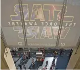  ??  ?? This file photo shows a Star Wars banner hanging at the Dolby Theatre as preparatio­ns are made for the premiere of Walt Disney Pictures And Lucasfilm's "Star Wars: The Force Awakens" in the Hollywood section of Los Angeles, California.