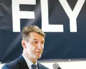  ?? JOHN SMIERCIAK/POST-TRIBUNE ?? U.S. Rep. Frank J. Mrvan, D-Highland, addresses the crowd Wednesday during a ceremony that commemorat­ed $6 million in federal funds to support air cargo infrastruc­ture at the Gary/Chicago Internatio­nal Airport in Gary.