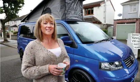  ?? PHOTO: STEVE HUMPHREYS ?? Denise Carr from Raheny with her VW camper van.