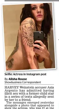  ??  ?? Selfie: Actress in Instagram post