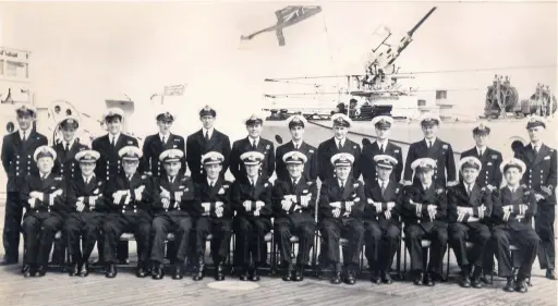  ?? Robin Curry ?? Pictured with other Naval officer during a review by royalty