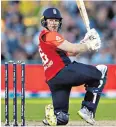  ??  ?? Relentless: Eoin Morgan at the crease during the fourth T20 internatio­nal