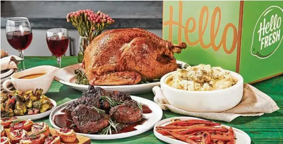  ?? HelloFresh ?? HelloFresh is offering two options for Christmas, one with beef tenderloin and the other with turkey.