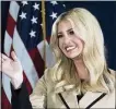  ?? CHARLIE NEIBERGALL — THE ASSOCIATED PRESS ?? Ivanka Trump, daughter and adviser to President Donald Trump, waves to supporters during a campaign event Nov. 2, 2020, at the Iowa State Fairground­s in Des Moines, Iowa.