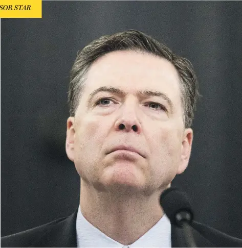  ?? ZACH GIBSON/GETTY IMAGES) ?? James Comey, director of the FBI, testifies during a hearing concerning Russian meddling in the 2016 U.S. election in Washington, D.C., on Monday.