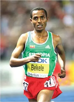  ??  ?? Kenenisa Bekele competing in the 2009 World Championsh­ips in Berlin, Germany