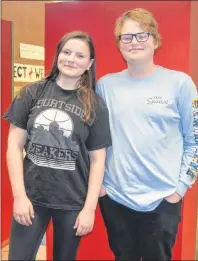  ?? SALLY COLE/THE GUARDIAN ?? Emma-Jane Webster-Lawrence and Julien Kitson play the leads, Gabriella and Troy, in the Charlottet­own Rural High School’s production of “High School Musical”.