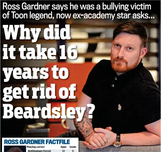  ?? NORTH NEWS ?? Vindicated: Ross Gardner spoke out against Peter Beardsley in 2003 but believes his claims were ignored