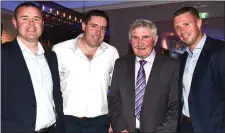  ??  ?? Mick O’Dwyer celebratin­g his 80th birthday with Denis O’Dwyer, Dara and Tomas O’Sé. Photo by Michelle Cooper Galvin