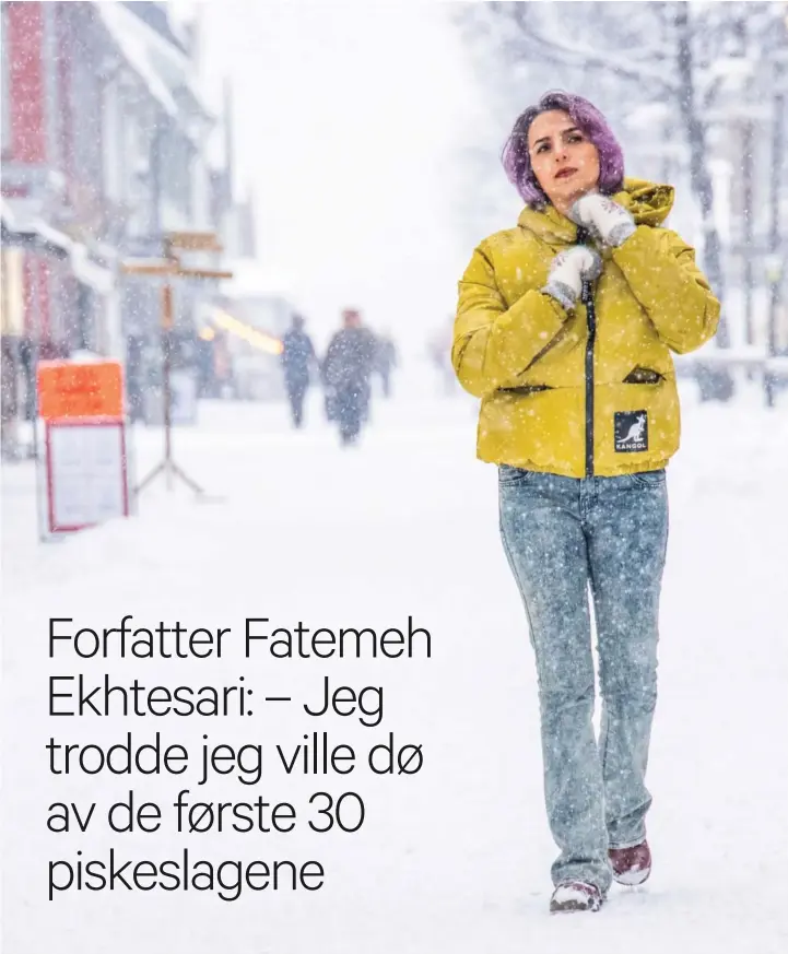  ??  ?? Den iranske forfattere­n Fatemeh Ekhtesari (34) har bodd i Lillehamme­r som fribyforfa­tter siden 2017. I 2020 utga hun sin første roman på norsk, «Vi overlever ikke».
