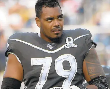  ?? /PHELAN M. EBENHACK/AP ?? Ravens left tackle Ronnie Stanley (79) leaves the field after the first half of the Pro Bowl on Jan. 26, 2020 in Orlando, Fla.