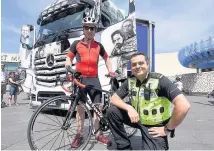  ??  ?? Officer PC Tony Coy and Chris Roberts and (below) Paul Stokes outside the museum