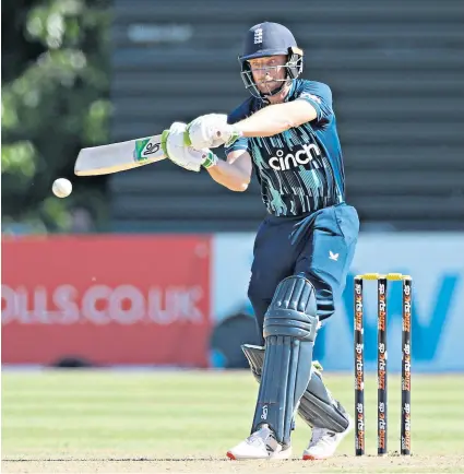  ?? ?? Dominant: Jos Buttler scores during an unbeaten 86 which helped steer England to victory with 19.5 overs to spare against the Netherland­s