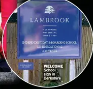  ?? ?? WELCOME School sign in Berkshire