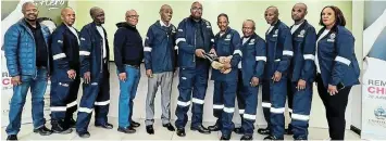  ?? Picture: SUPPLIED ?? EXPERT TEAM: Chris Hani District Municipali­ty mayor Lusanda Sizani and municipal manager Gcobani Mashiyi welcome the newly formed spring water interventi­on team of experts on Thursday in Komani.