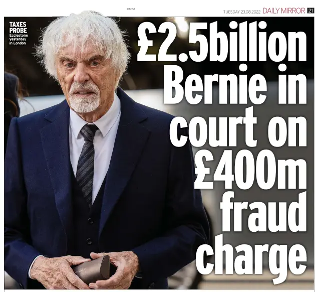  ?? ?? TAXES PROBE Ecclestone yesterday in London