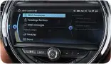  ??  ?? Display Sat-nav costs £900 extra. Physical buttons make it easy to operate the system, which is housed in a round screen that is reminiscen­t of the original Mini’s speedo