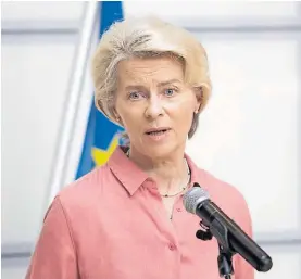  ?? ?? Diplomacia. Ursula von der Leyen, presidenta de la Comisión Europea.