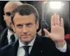  ?? PICTURE: AP ?? Independen­t centrist presidenti­al candidate Emmanuel Macron leaves the Holocaust memorial in Paris, France. So far, he is leading in the French presidenti­al elections, ahead of far right-wing candidate Marine le Pen.