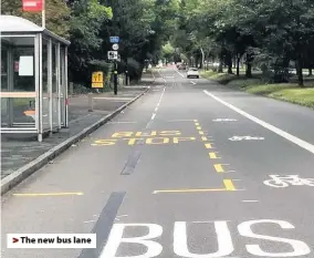  ??  ?? The new bus lane