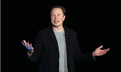  ?? Photograph: Jim Watson/AFP/Getty ?? Musk tweeted that he was at a party with Sergey Brin on Sunday and that there was ‘nothing romantic’ between him and Shanahan.