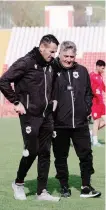  ?? ?? Roberto Boscaglia con il preparator­e atletico Alberto Virgili