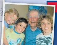  ??  ?? Sir Edmund Hillary with his grandchild­ren Lily,Alex and George.